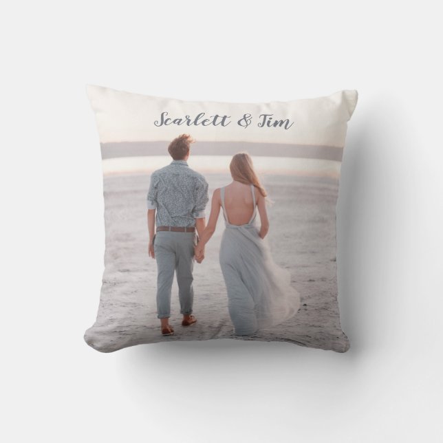 Coussin Couple Photo Personnalisé Objectifs Lancer Oreille (Recto)