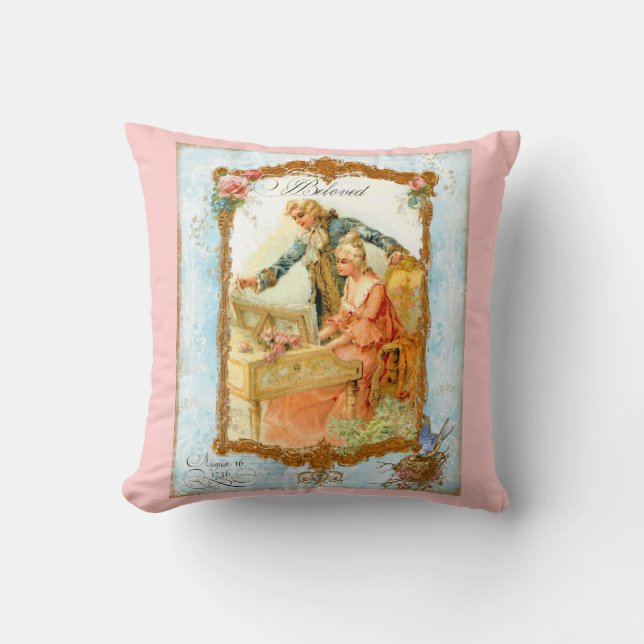 Coussin Couple romantique de Harpsicord & Bluebird (Recto)