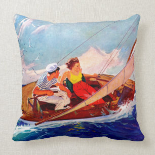 Coussin Couple Sailing par R.J. Cavaliere