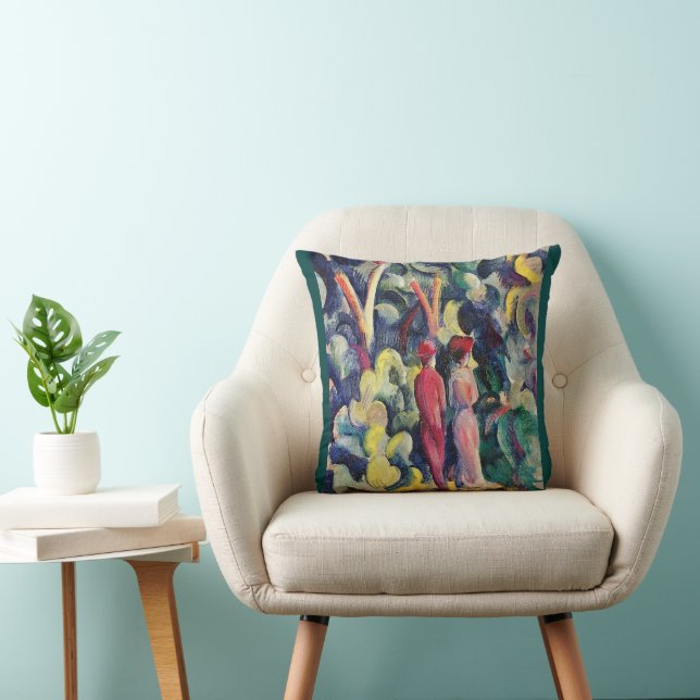 Coussin Couple sur le chemin forestier par August Macke (Chaise)