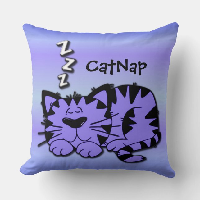 Coussin Couple Violet Kitty Chat Nap Jeu d'oreiller (Recto)