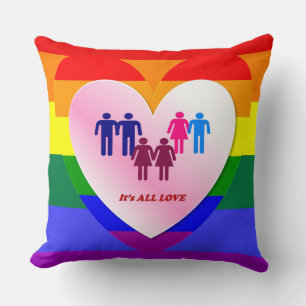 Coussin Couples à l'intérieur de la All Love Pride Coeur