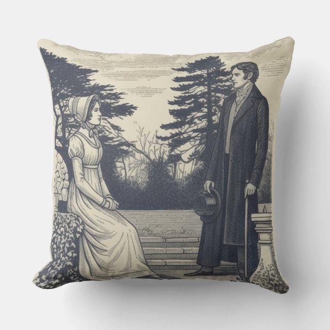 Coussin Couples de Jane Austen (Recto)
