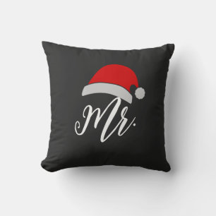 Coussin Couples de Noël pour hommes Mr & Mrs Santa chapeau