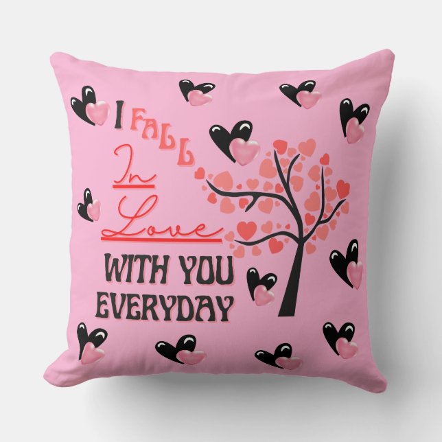 Coussin Couples je tombe amoureux de vous tous les jours (Recto)