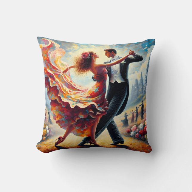 Coussin Couples romantiques et fantaisistes dansant (Recto)