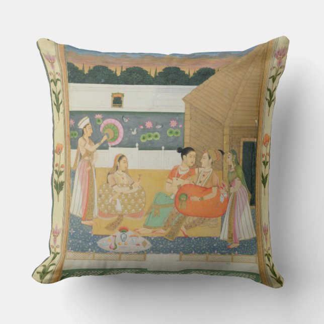 Coussin Couples sur une terrasse au coucher du soleil, du (Recto)