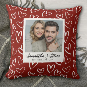 Coussin Couples Valentine Heart Photo