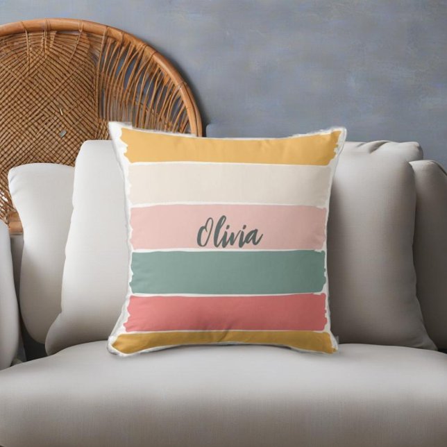 Coussin Coups de pinceau modernes avec des couleurs Tendy (Créateur téléchargé)