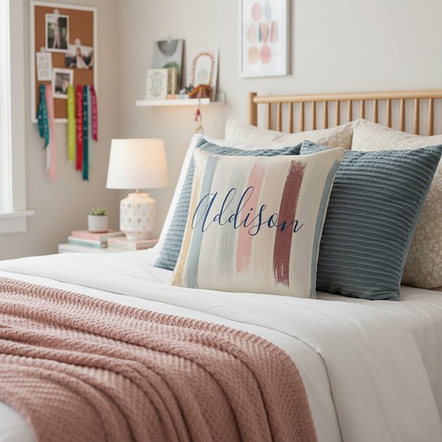 Coussin Coups de pinceau pastel personnalisés (Créateur téléchargé)