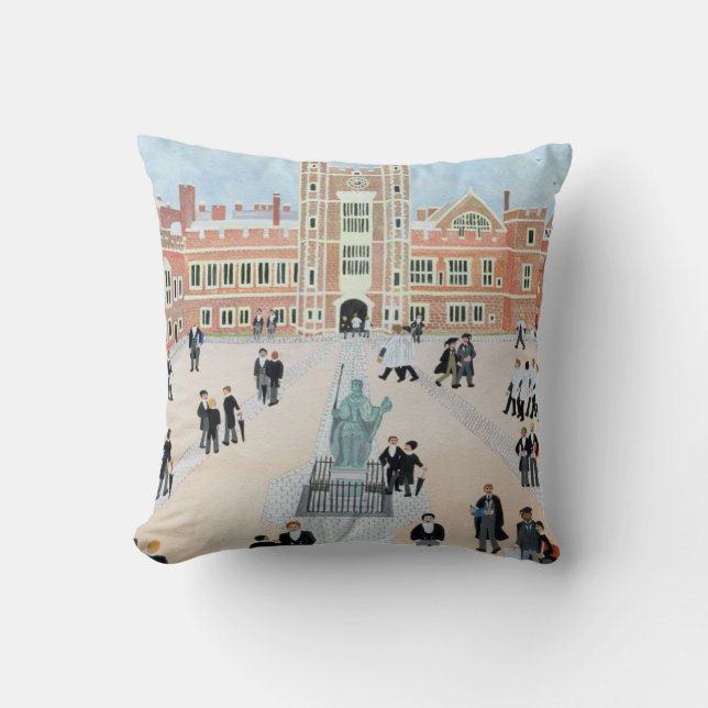 Coussin Cour d'école d'université d'Eton 1991 (Recto)