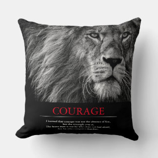 Coussin Courage Lion Motivationnel Inspiration