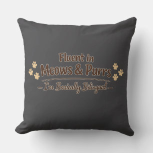 Coussin Courant en miaulements et ronronnements Cadeau drô