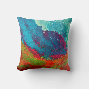 Coussin Courants cosmiques : Un choc entre le feu et l'eau