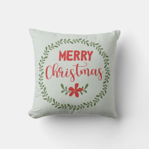 Coussin Courbe à feuilles Joyeux Noël