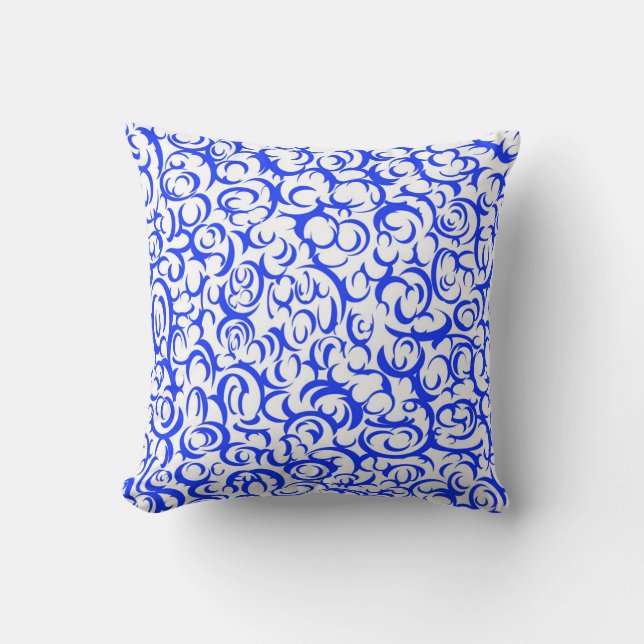 Coussin Courbes bleues (Recto)