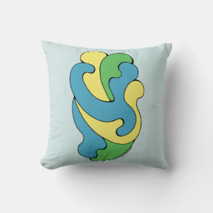 Coussin Courbes d'insertion (Jaune, Bleu, Vert)