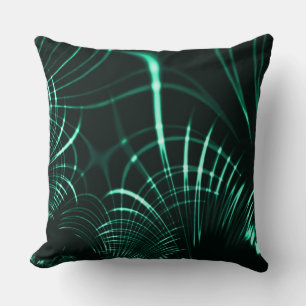 Coussin Courbes pointues dans un mélange de vert jungle et