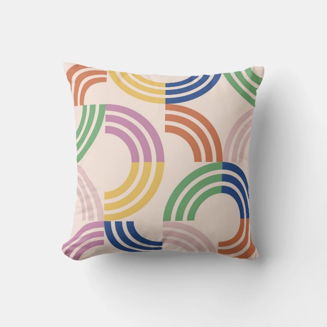Coussin Courbes triées rétro Arrière - plan géométrique (Recto)