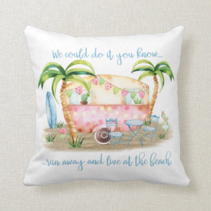 Coussin "Courez loin et vivez à la caravane de campeur de