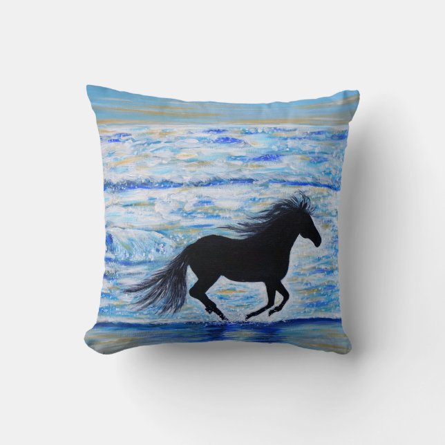 Coussin Courir en toute liberté au bord de la mer 2 (Recto)