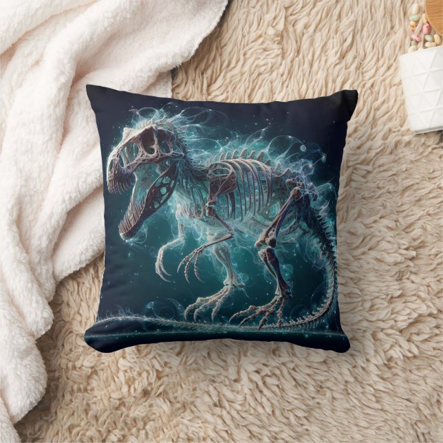 Coussin Courir le squelette de dinosaure dans un pays de r (Couverture)
