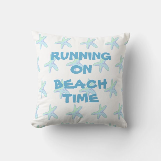 Coussin Courir Sur La Plage Étec Lancer L'Oreiller (Recto)