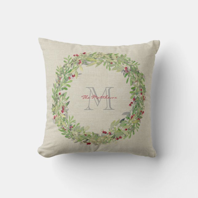 Coussin Couronne avec nom et initiale monogrammés (Recto)