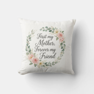Coussin Couronne botanique romantique Cadeau de citation d