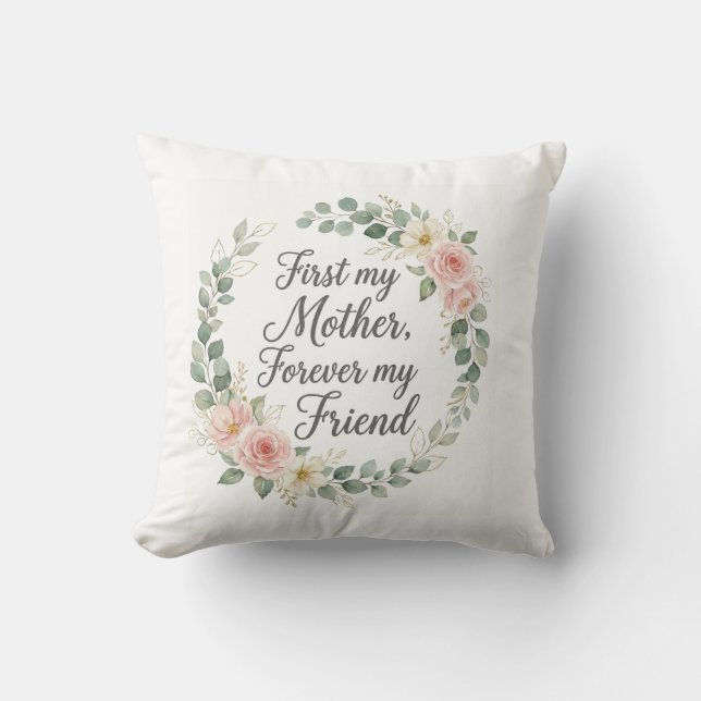 Coussin Couronne botanique romantique Cadeau de citation d (Recto)
