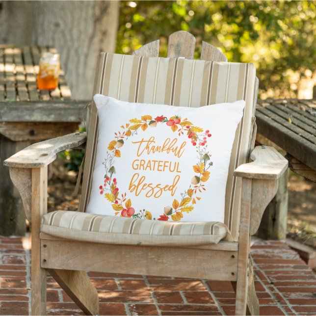 Coussin Couronne d'automne reconnaissante, gréfulle et bén (Chaise)