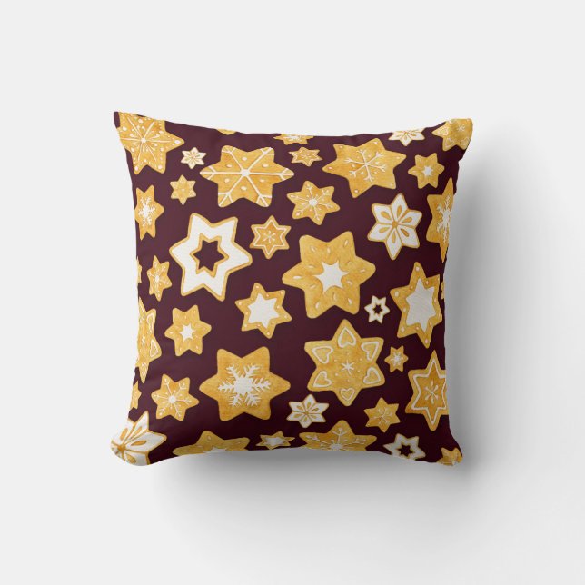 Coussin Couronne de biscuits de Noël avec Arrière - plan d (Recto)