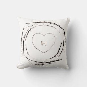 Coussin Couronne de branches rustiques chic campagne