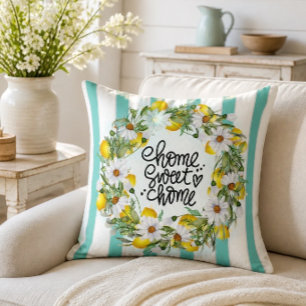 Coussin Couronne de citron et marguerite Home Sweet Home
