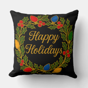 Coussin Couronne de Fêtes de Fin d'Année Guirlandes de Noë