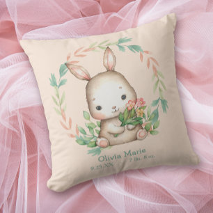 Coussin Couronne de feuilles de lapin mignon pour la nurse