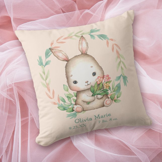 Coussin Couronne de feuilles de lapin mignon pour la nurse (Créateur téléchargé)