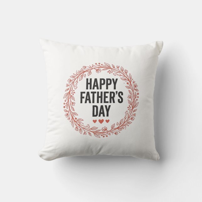 Coussin Couronne de feuilles pour la fête des pères, desig (Recto)