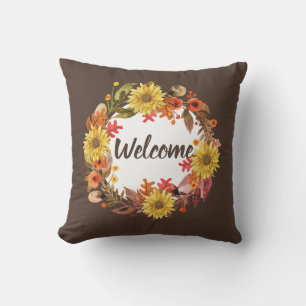 Coussin Couronne de fleurs et de feuilles de l'automne Bie