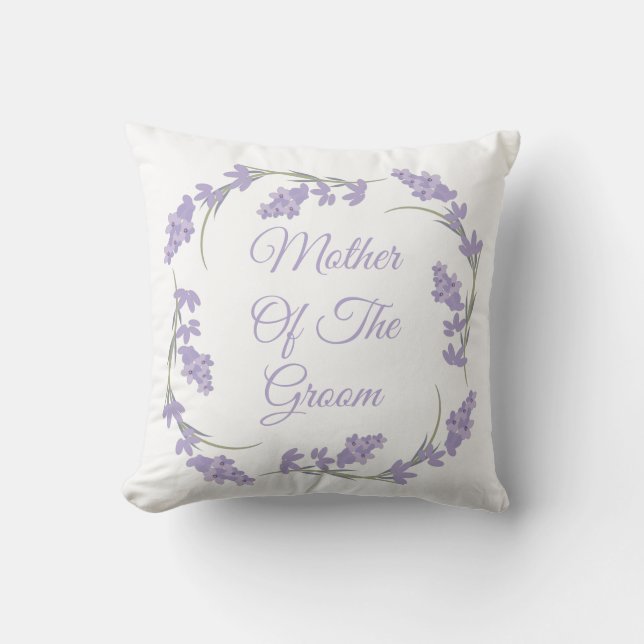 Coussin Couronne de fleurs lavande pour la mère du marié (Recto)