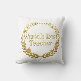Coussin Couronne de laurier en or de l'enseignant le meill