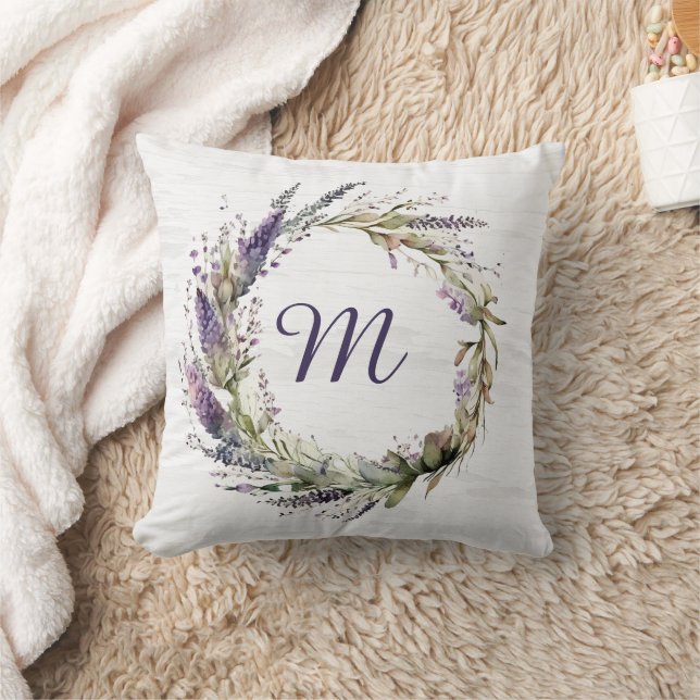 Coussin Couronne de lavande avec monogramme  (Couverture)