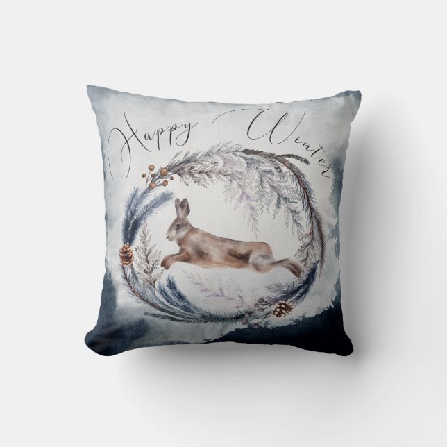Coussin Couronne de l'hiver rustique joyeuse Décoration de (Recto)