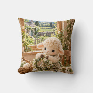 Coussin Couronne de marguerites de la brebis sage Cottage