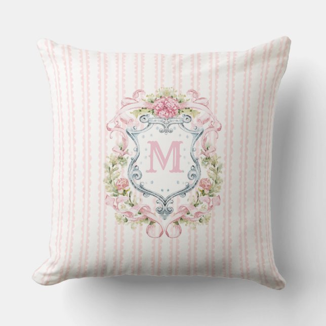 Coussin Couronne de mariage florale élégante (Recto)