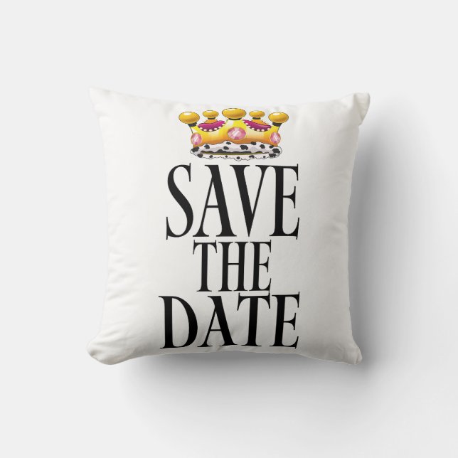 Coussin Couronne de mariage pour sauvegarde de la date (Recto)