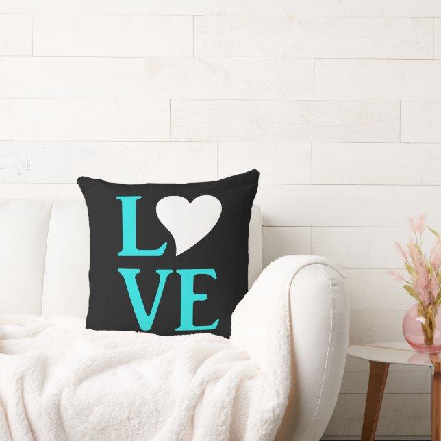 Coussin Couronne de mariage sarcelle bleue Love The Bride  (Canapé)
