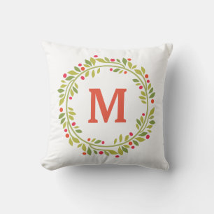 Coussin Couronne de monogramme floral moderne