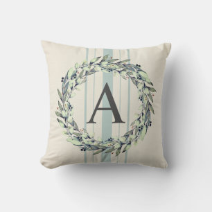 Coussin Couronne de monogramme initiale rustique de ferme