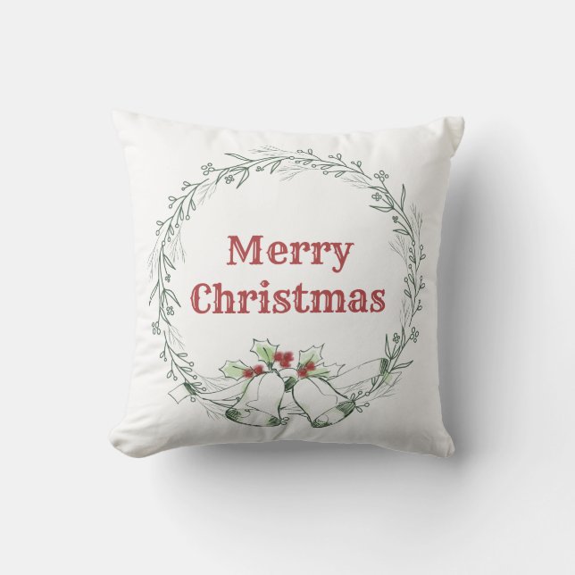 Coussin Couronne de nom de famille aux feuilles vertes Sim (Recto)